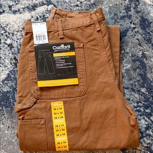 Carhartt Men’s Tan Washed Duck Work Pants 36x34